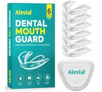 Dental Mouth Guard for Teeth Grinding (6 Pack), Night Gum Shield for Sleep Includes Hygiene Case, Prevents & Treats Clenching Bruxism TMJ Upper Jaw