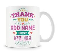 Dental Nurse Mug - Personalised Thank You Gift - Customise with Name - Pink
