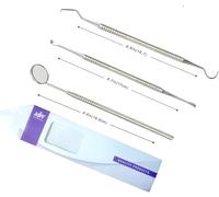 Dental Oral Kit 3 Pcs Mirror Handle and Explorer Hook Pick Double Ended Oral Hygiene Teeth Cleaning Teeth Whitening