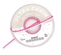 Dental Orthodontic Power Chain Mixed Color Spool Elastic Rubber Bands for Teeth Braces, 15ft/Roll (White&Pink, Short)