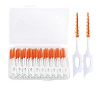 Dental Picks,40pcs Tooth Floss Picks Interdental Brush Flosser Sticks in Orange,Suitable for Daily Cleaning and Protecting Teeth,with Storage Case for Brush Tool