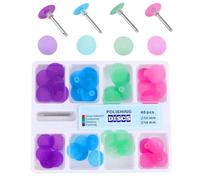Dental Polishing Discs Dentistry Disc Assorted Kit Dental Polisher Material with Stem Mandrel Accessories 40Pcs 4 Colors 2 Sizes（12mm 14mm）