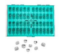 Dental Preformed Temporary Crown Primary Molar Metal Stainless Steel Teeth Crown Dentistry Orthodontic Material Therapy Tools for Kid and Adult 48Pcs/Box