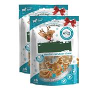 Dental Reindeer Chew 6pk x Pack of 2 - Regular Chewing May Help to Maintain Healthy Teeth and Gums - a Long Lasting Veggie Treat for Small Sized Dogs - Vitamin and Mineral Enriched