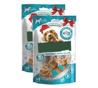 Dental Reindeer Chew Brush 6pk x Pack of 2 - Regular Chewing May Help to Maintain Healthy Teeth and Gums - A Long Lasting Veggie Treat for Medium Sized Dogs