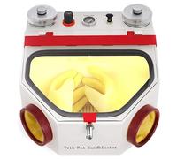 Dental Sandblaster Machine with Foot Pedal Control, LED Light and Large View Window, Fine Sand Blasting Equipment for Laboratory Use