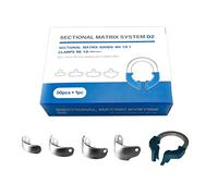 Dental Sectional Matrix System, Autoclavable Sectional Contoured Matrix Bands, Nickel Titanium Clamp Ring Resin Holder Clip Ring (D2 Set)