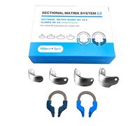 Dental Sectional Matrix System, Autoclavable Sectional Contoured Matrix Bands, Nickel Titanium Clamp Ring Resin Holder Clip Ring (C2 Set)