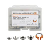 Dental Sectional Matrix System D3 Tooth Interproximal Contoured Metal Matrices Refill M4 3.0+Clamps R7 1.0（50Pcs+1Pcs）