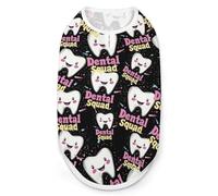 Dental Squad Cute Printed Dog Shirt Clothes Lightweight Sleeveless Pet Tank Top for Small Medium Large Pets