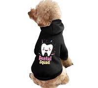Dental Squad Warm Dog Hooded Sweatshirt with Hat Soft Pet Pullover Clothes for Small Medium Large Pets