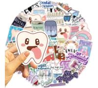 Dental Sticks 50pcs Teeth Stickers Special Design to Record The Growth of Permanent Teeth in Place of Milk Teeth, Cute Stickers for Books, Kindle, Water Bottle, Journals, Fridge, Hospital