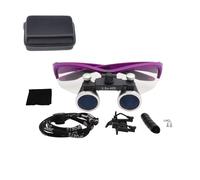 Dental Surgical Binocular Loupes Optical Glass with Powerful Light and Filter, Portable with Aluminum Case