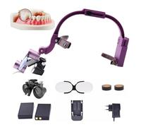 Dental Surgical Binocular Loupes, Wireless Headlight 5W Dental Head Light Dental Loupes Dentist Tools Medical Magnifying Glass Dental Magnifier, Working Distance: 320mm-420mm Purple-3.5X
