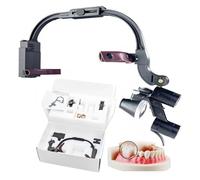 Dental Surgical Loupe,2.5X 3.5X Dental Binocular Magnifier with 5W LED Headlight, Headband Mounted Dental Surgical Magnifier Dental Magnifying Glass Lab Equipment,Black-3.5X