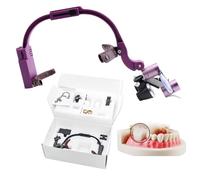 Dental Surgical Loupe,2.5X 3.5X Dental Binocular Magnifier with 5W LED Headlight, Headband Mounted Dental Surgical Magnifier Dental Magnifying Glass Lab Equipment,Purple-3.5X