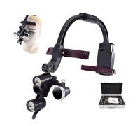 Dental Surgical Loupes with Rechargeable Binocular Headlight, High Magnification, Adjustable Working Distance, Clear Vision Wide Field of View for Clinic Hospital Dentist