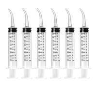 Dental Syringe 12ml Dental Irrigation Syringe with Curved Tip 6 Pcs Accurate Scale Disposable Oral Irrigator for Dental Care Cleaning and Tonsil Stone