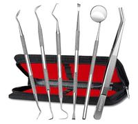 Dental Tools, Dental Pick Teeth Cleaning Tools Hygiene Kit, Plaque Remover for Teeth, Professional Stainless Steel Tooth Scraper Plaque Tartar Cleaner - with Case
