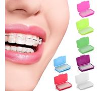 Dental Wax for Braces, 7 Boxes Dental Oral Care Orthodontics Wax for Braces with Fruit Smell, Orthodontic Wax, for Brace Wearers Gum Protection Oral Care, Multi-Color, 7 Boxes