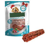 Dental Woofa Loofa Medium 7pk - Cranberry & Betroot - Made With Natural Ingredients - Added Calcium for Bones & Teeth - No Added Artificial Colours or Flavours - Vitamin and Mineral Enriched