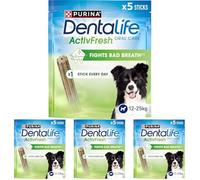 DENTALIFE ActivFresh Medium Dental Chicken Dog Chews 5 Sticks (Pack of 4)