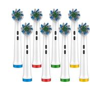 DentaPro 8 Pack Replacement Toothbrush Heads - Cross Action Compatible with Braun Oral-B Vitality, Pro, Smart & Genius Series Electric Toothbrushes