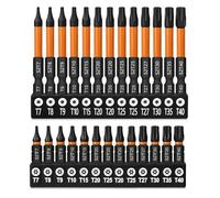 dentedeleao Torx Bit Set, 26 pcs Torx Screwdriver with Hex Shank Magnetic Impact, 13pcs 25mm+13pcs 50mm Star Bit Set for Screwdriver, Impact Drill