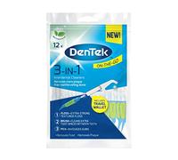 DenTek 3-in 1 Interdental Cleaners - Features an Interdental Brush, Floss and Pick All in One, 12 Pack