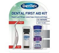DenTek Home Dental First Aid Kit for repairing lost fillings or securing loose caps, crowns or inlays (packaging may vary) with spade tool