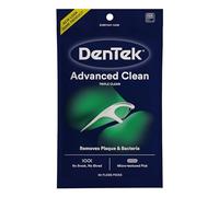 DenTek Triple Clean Advanced Clean Floss Picks, No Break & No Shred Floss, 90 Count, White