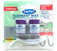DenTek TWIN PACK Temporary Dental Cement Lost Tooth Fillings Repair & Loose Caps