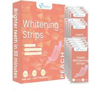 DENTELO Teeth Whitening Strips- Mint Flavor, Zero Sensitivity, Enamel Safe, Dentist Formulated,Teeth Whitener Strips, White Teeth, Tooth Whitening Strip, Smile Teeth Whitening (Peach)