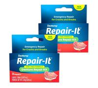 Dentemp Repair Kit - Repair-It Advanced Formula Denture Repair Kit (Pack of 2) - Denture Repair Kit Repairs Broken Dentures - Denture Repair to Mend Cracks & Replace Loose Teeth