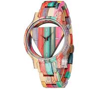 Dentily Wooden Watches for Men Handmade Colorful Bamboo Engraved Wood Watch Analog Quartz Men's Wooden Watch, Q1083
