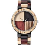 Dentily Wooden Watches for Men Handmade Colorful Bamboo Wood Watch Analog Quartz Men's Wooden Watch, Khaki, watch