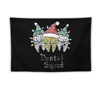 Dentist Christmas Dental Squad Leopard Funny Tapestry Backdrop Tapestries Aesthetic Wall Hanging Decor for Bedroom Living Room