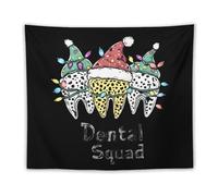 Dentist Christmas Dental Squad Leopard Funny Tapestry Backdrop Tapestries Aesthetic Wall Hanging Decor for Bedroom Living Room
