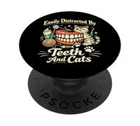 Dentist Dental Assistant Hygienist Cat Easily Distracted By PopSockets Adhesive PopGrip