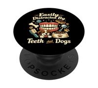 Dentist Dental Assistant Hygienist Dog Easily Distracted By PopSockets Adhesive PopGrip