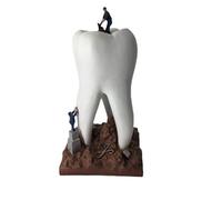 Dentist Figurine Resin Crafts - Personalized Big Teeth Ornament, Dental Statue Decoration, 18 cm x 9 cm x 9 cm