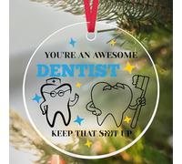 Dentist Gifts for Women Men Dental Hygienist Gifts Ornament Dental Assistant Dentist Graduation Gift Hygienist Orthodontist Graduation Thank You Gift for Coworker Tooth Doctor Xmas Tree Ornament