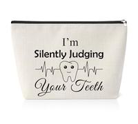 Dentist Gifts Funny Dentist Makeup Bag for Women Birthday Gift for New Dentist Dental Assistant Teeth Gift Dental Hygienist Gifts Dentist Graduation Gift Future Dentist Gift Travel Makeup Bag
