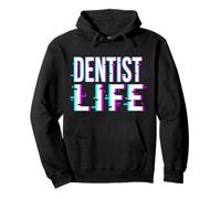 Dentist Glitch Retro Vintage 80s 90s Dentist Life Pullover Hoodie