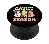 Dentist Halloween Ghost Dental Assistant Cavity Season Funny PopSockets Adhesive PopGrip