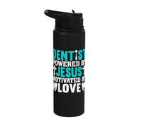 Dentist Powered by Jesus Motivated by Love Stainless Steel Insulated Water Bottle