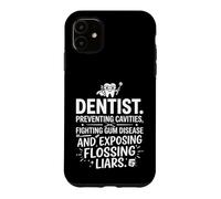 Dentist Preventing Cavities Exposing Flossing Liars Hero Art Case for iPhone 11