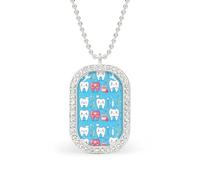 Dentist Teeth Dentistry Denta Funny Pendant Necklace for Women Personalized Fashion Jewelry Diamond Necklaces for Wedding Birthday Gold Silver