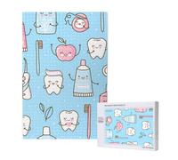 Dentist Teeth Tooth Brushes, Jigsaw Puzzles 1000 Pieces Wooden Jigsaw Toy Family Game Wall Decor for Adults Teens