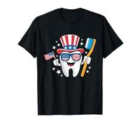 Dentist Tooth Dental American Flag Funny 4th Of July T-Shirt